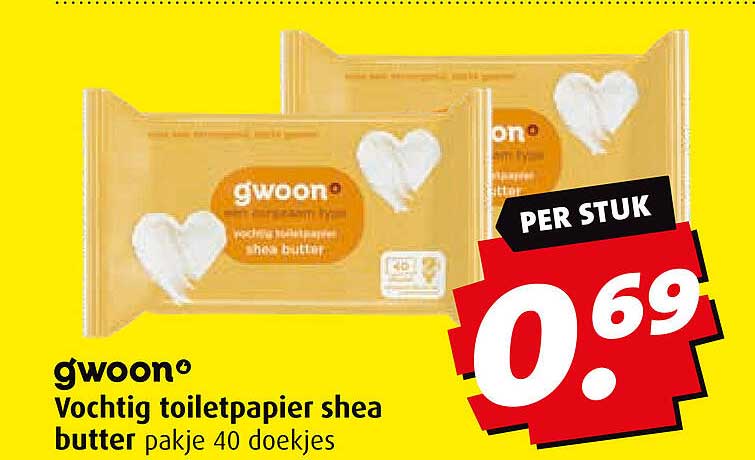 gwoon Vochtig toiletpapier shea butter