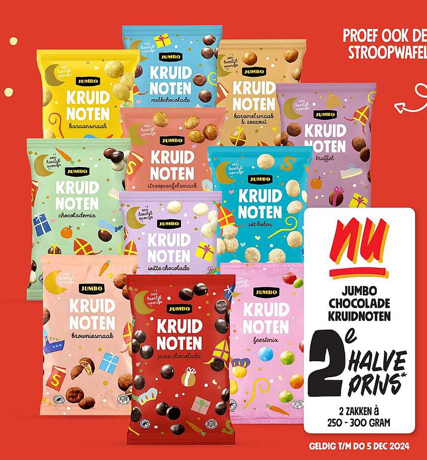 JUMBO CHOCOLADE KRUIDNOTEN 2 HALVE PRIJS*