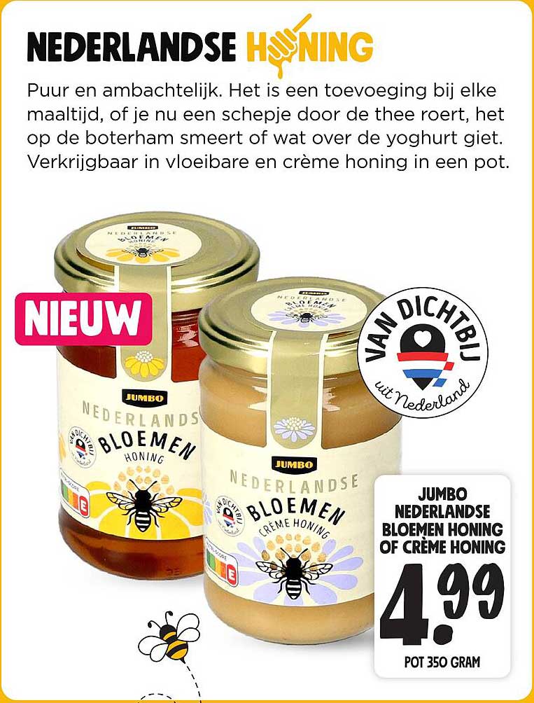 JUMBO NEDERLANDSE BLOEMEN HONING OF CRÈME HONING