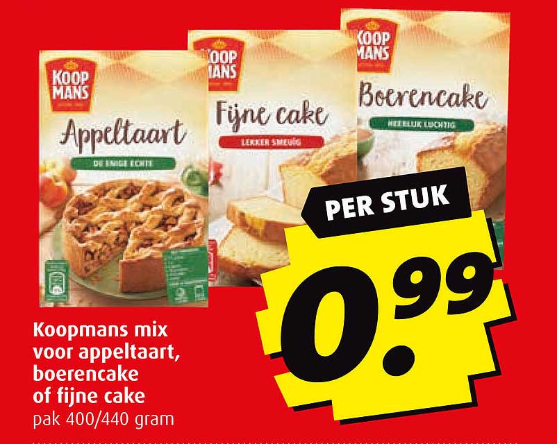 Koopmans mix voor appeltaart, boerendcake of fijne cake