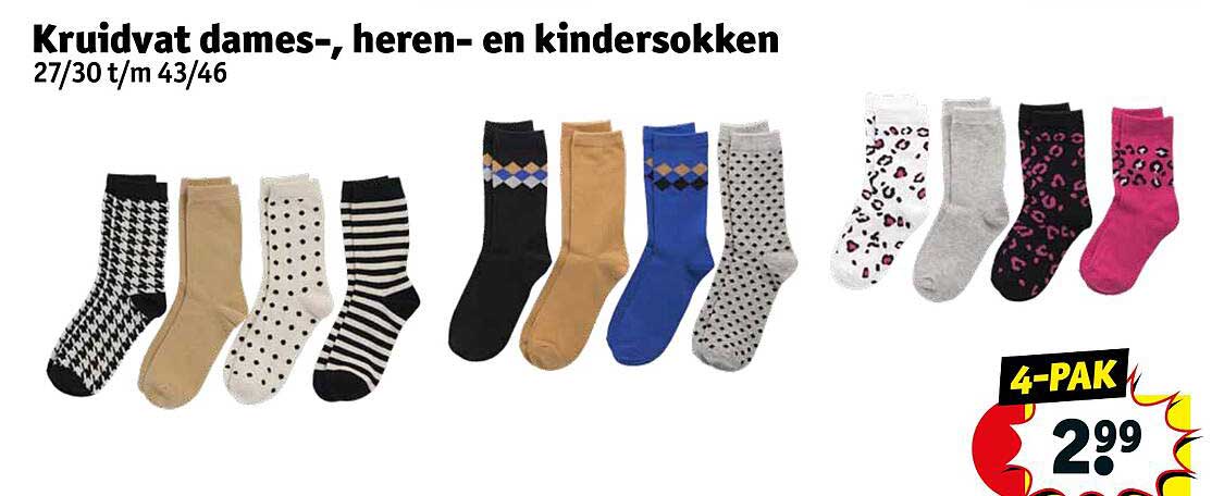 Kruidvat dames-, heren- en kindersokken