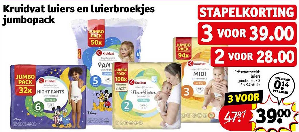 Kruidvat luiers en luierbroekjes jumbopack