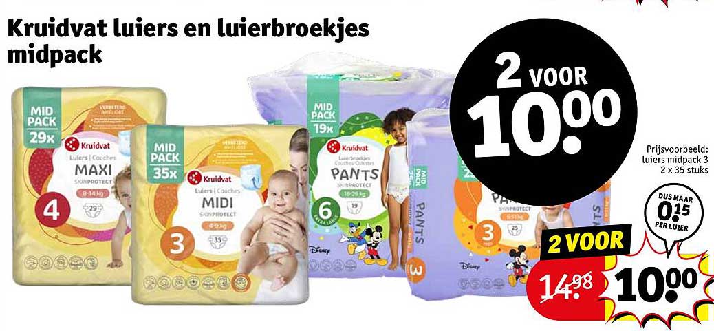 Kruidvat luiers en luierbroekjes midpack