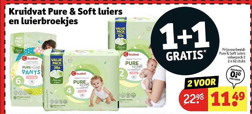 Kruidvat Pure & Soft luiers en luierbroekjes