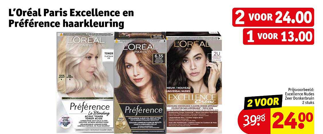 L’Oréal Paris Excellence en Préférence haarkleuring