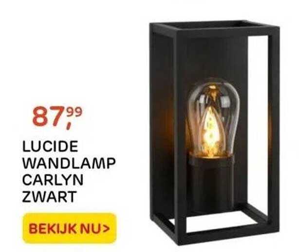 LUCIDE WANDLAMP CARLYN ZWART