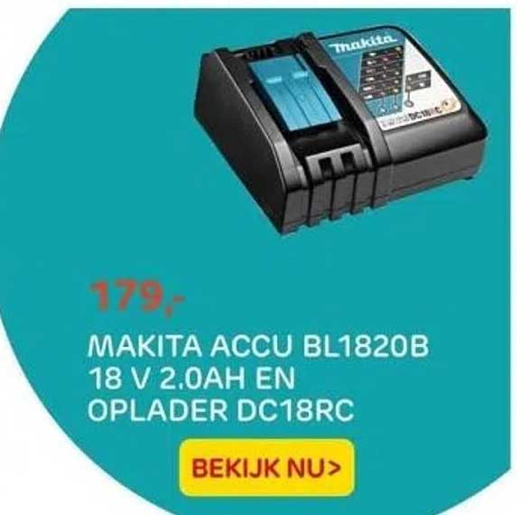 MAKITA ACCU BL1820B EN OPLADER DC18RC