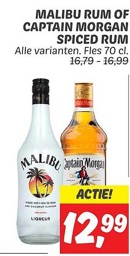 MALIBU RUM OF CAPTAIN MORGAN SPICED RUM