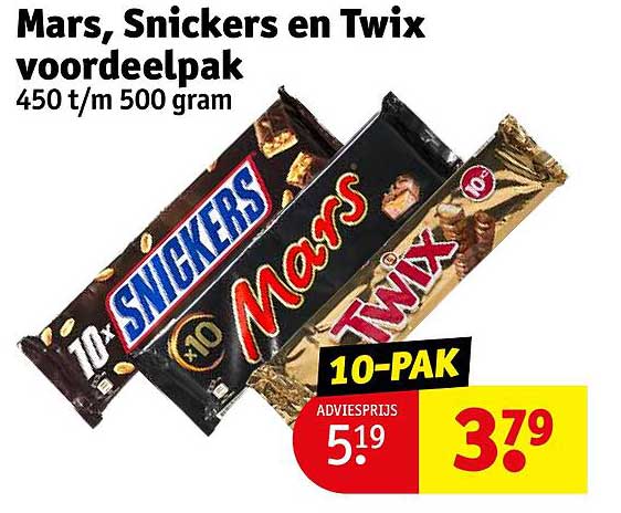 Mars, Snickers en Twix voordeelpak