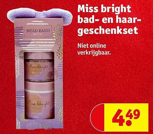 Miss bright bad- en haar-geschenkset