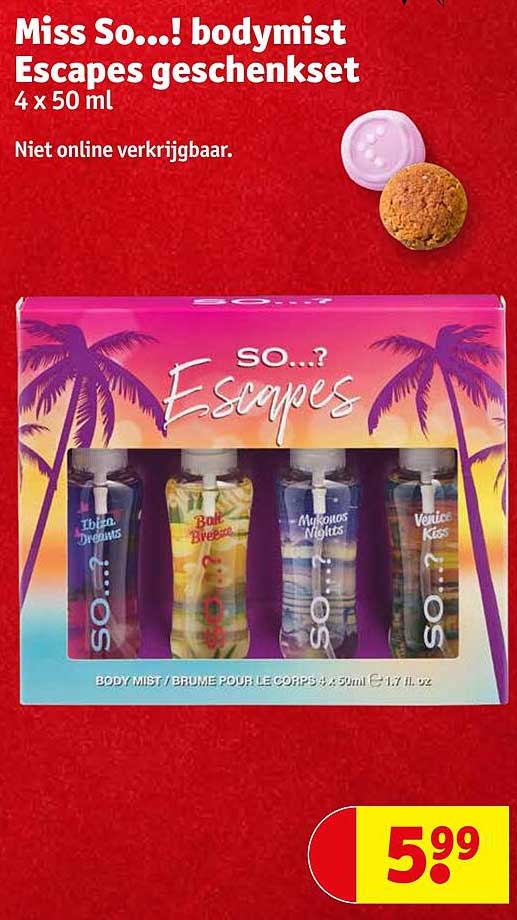 Miss So!...! bodymist Escapes geschenkset