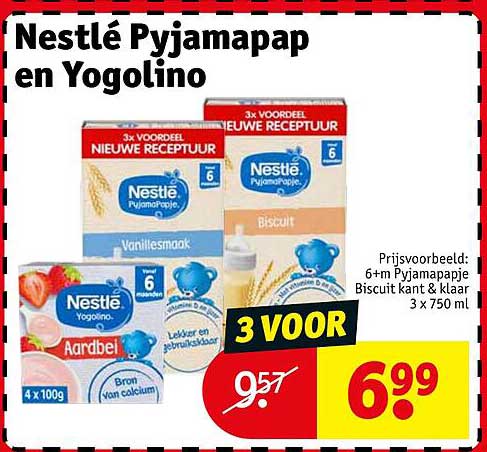 Nestlé Pyjamapap en Yogolino