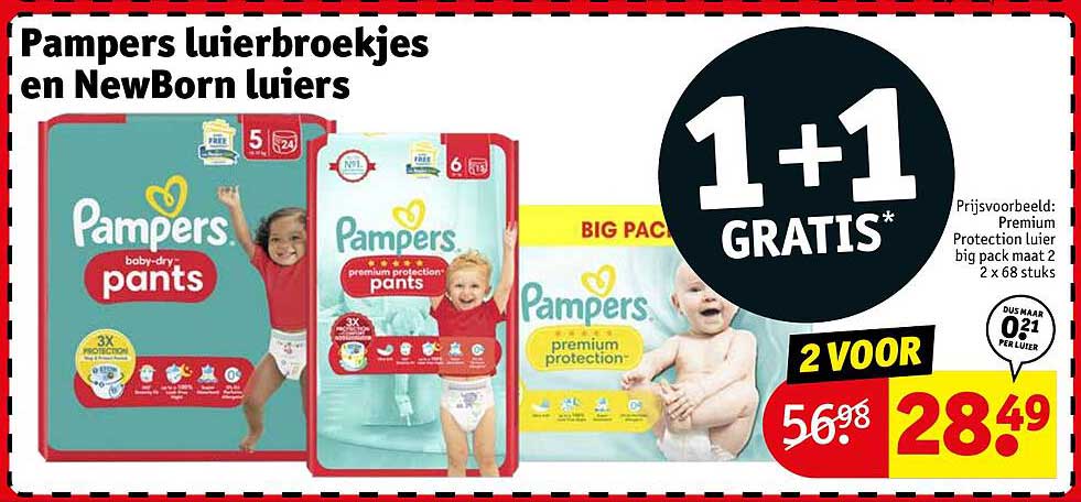 Pampers luierbroekjes en NewBorn luiers