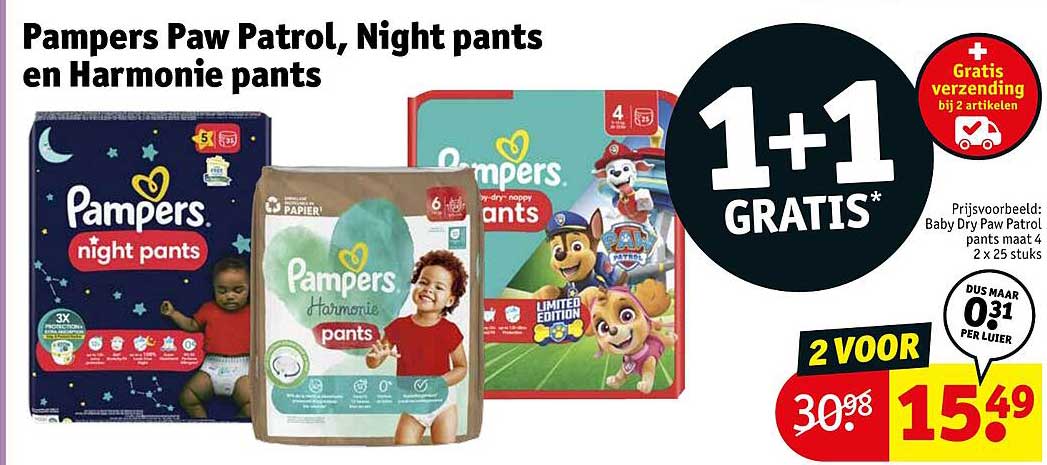 Pampers Paw Patrol, Night pants en Harmonie pants