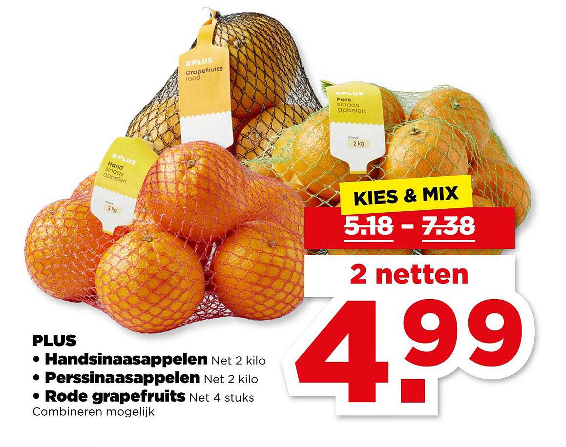 PLUS Handsinaasappelen  
PLUS Perssinaasappelen  
PLUS Rode grapefruits  