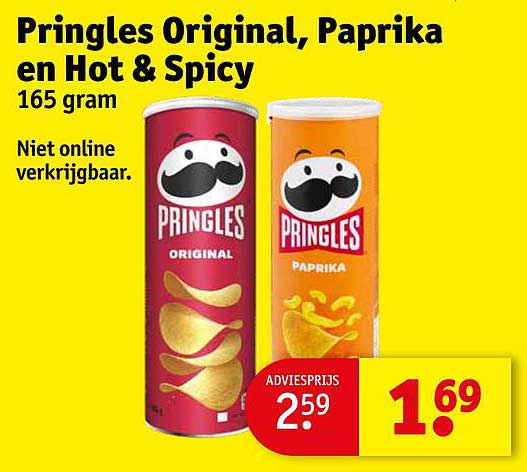 Pringles Original, Paprika en Hot & Spicy