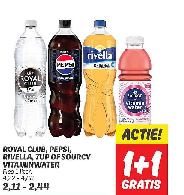 ROYAL CLUB, PEPSI, RIVELLA, 7UP OF SOURCY VITAMINWATER