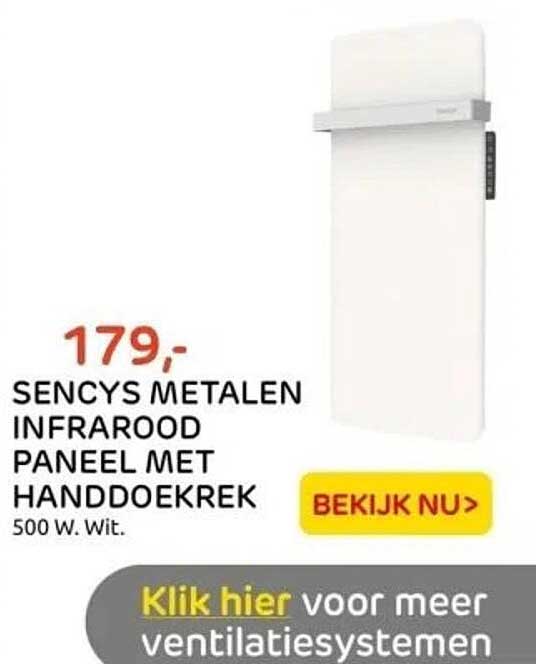 SENCYS METALEN INFRAROOD PANEEL MET HANDDOEKREK