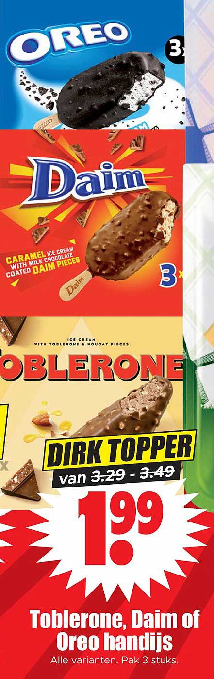 Toblerone, Daim of Oreo handijs