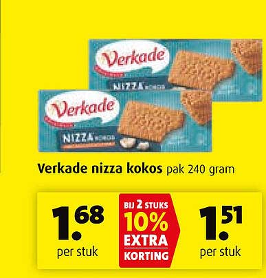 Verkade nizza kokos pak 240 gram