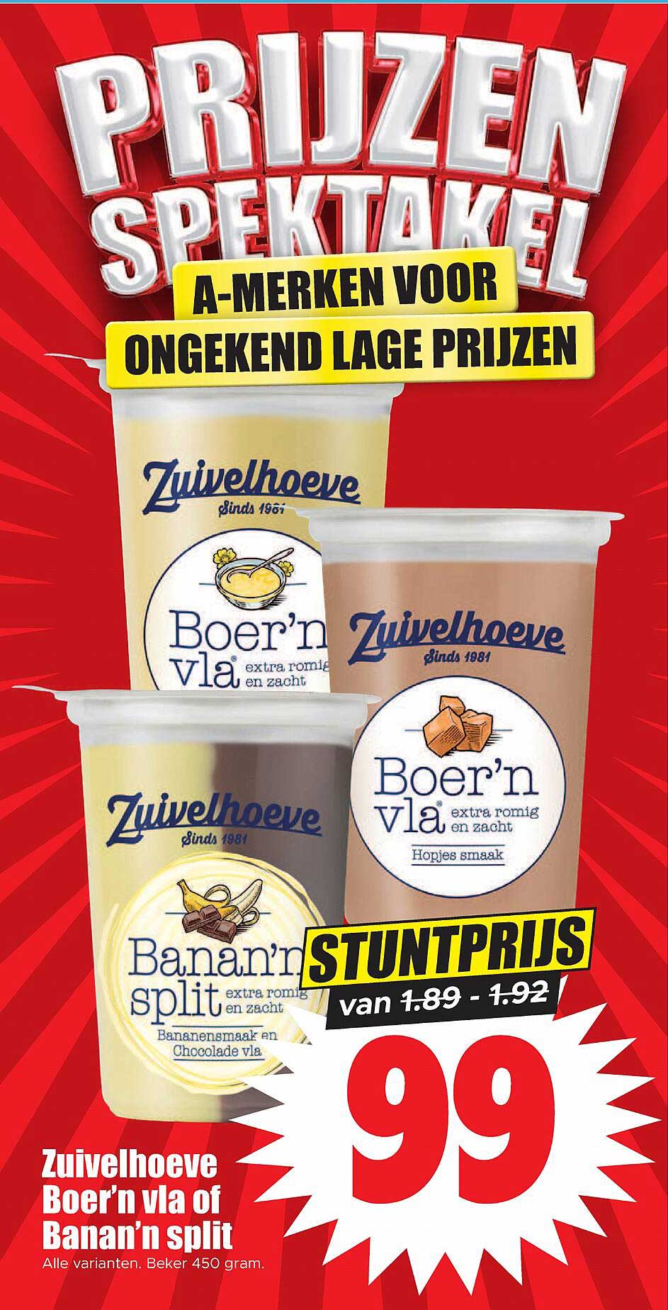 Zuivelhoeve Boer’n vla of Banan’n split