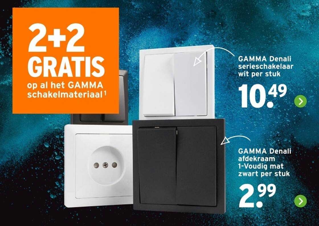 2+2 GRATIS op al het GAMMA schakelmateriaal