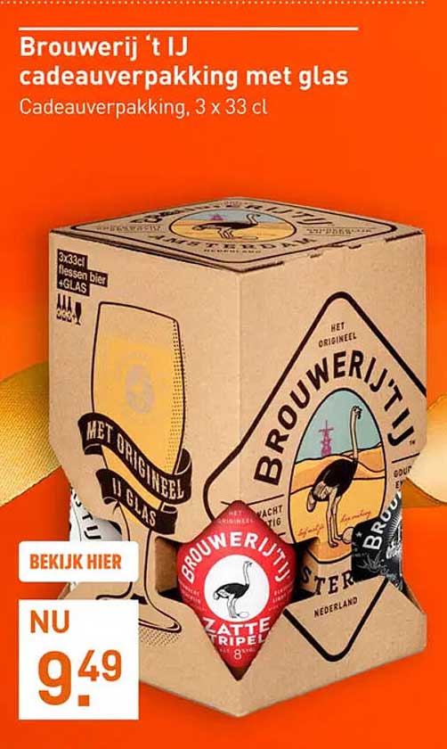 Brouwerij 't IJ cadeaupakket met glas