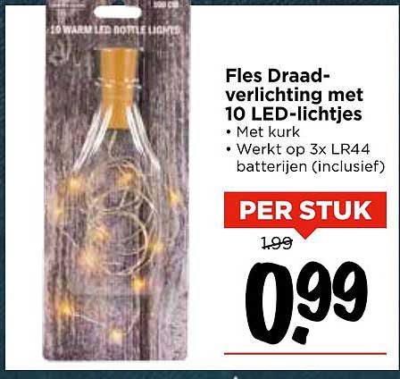 Fles Draad-verlichting met 10 LED-lichtjes