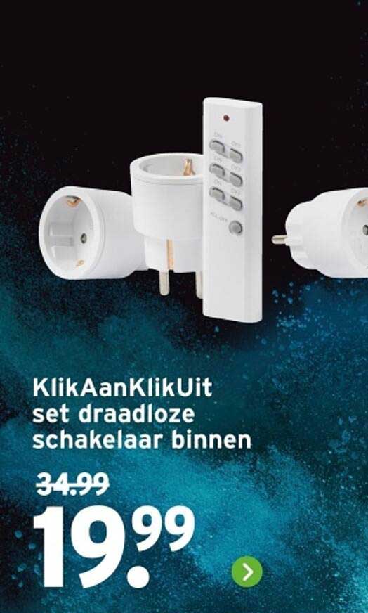 KlikAanKlikUit set draadloze schakelaar binnen