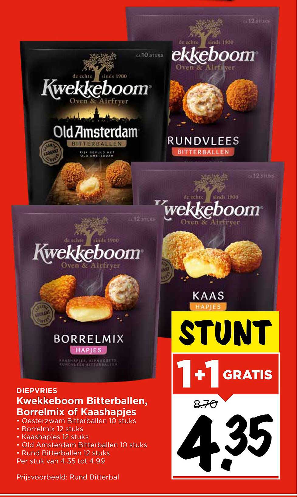 Kwekkeboom Bitterballen, Borrelmix of Kaashapjes