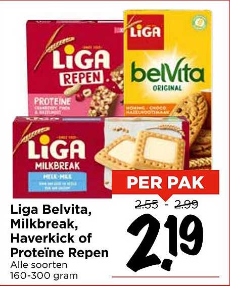 Liga Belvita, Milkbreak, Haverkick of Proteïne Repen