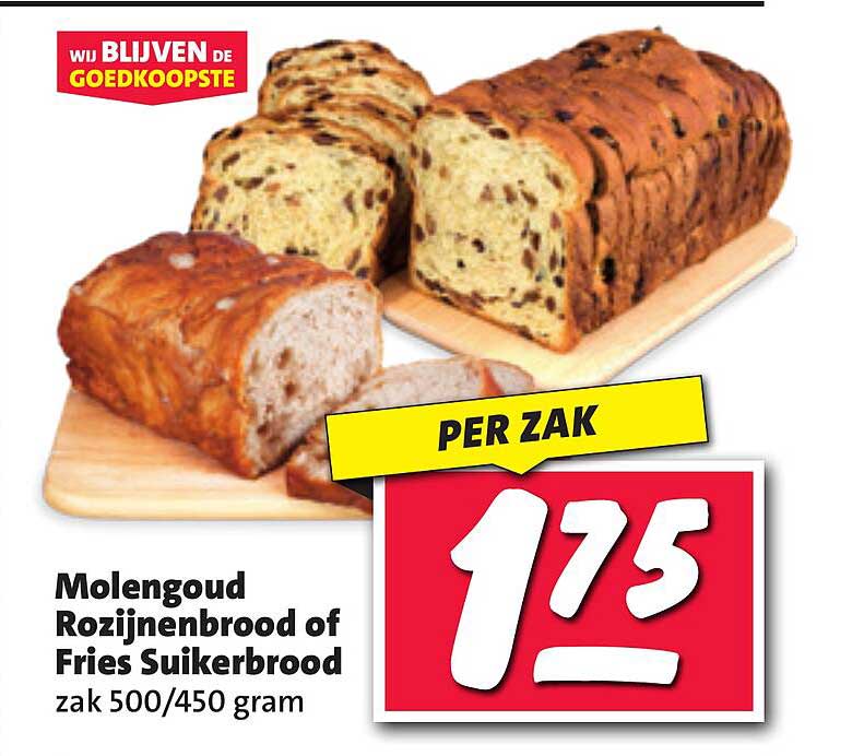 Molengoud Rozijnenbrood of Fries Suikerbrood