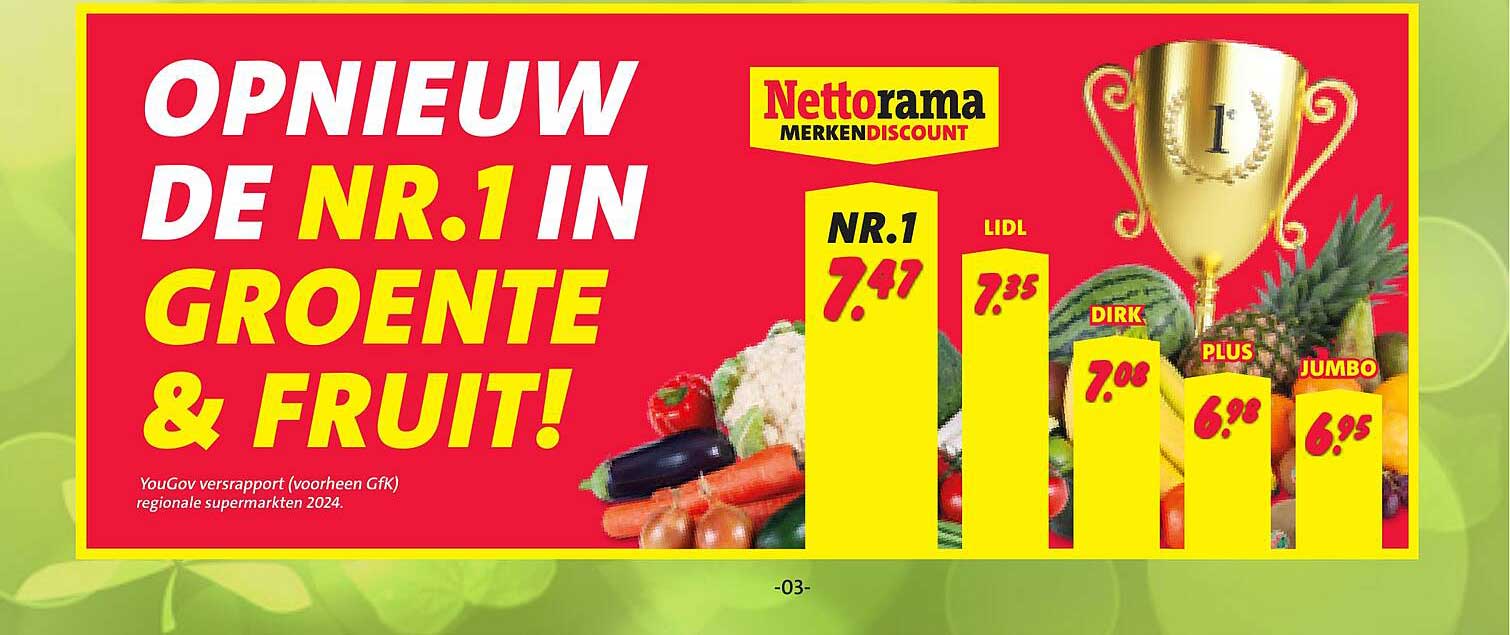 OPNIEUW DE NR.1 IN GROENTE & FRUIT!