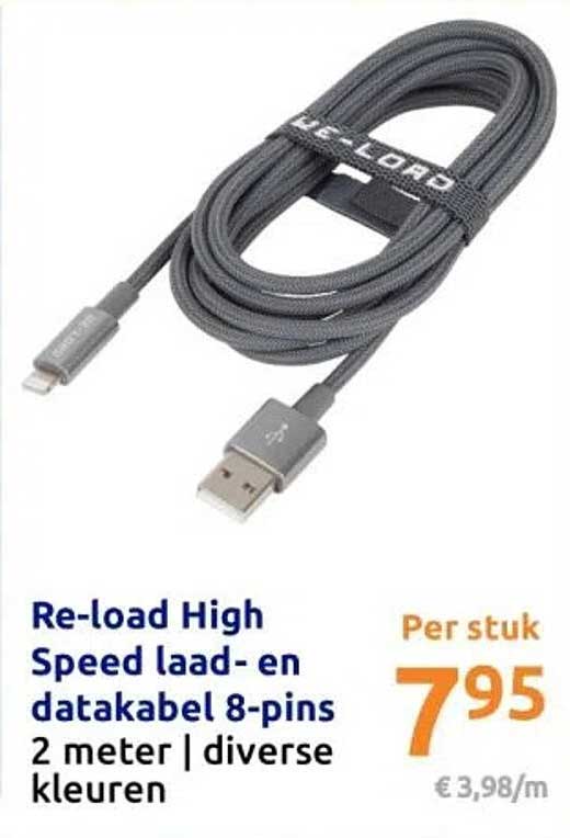 Re-load High Speed laad- en datakabel 8-pins