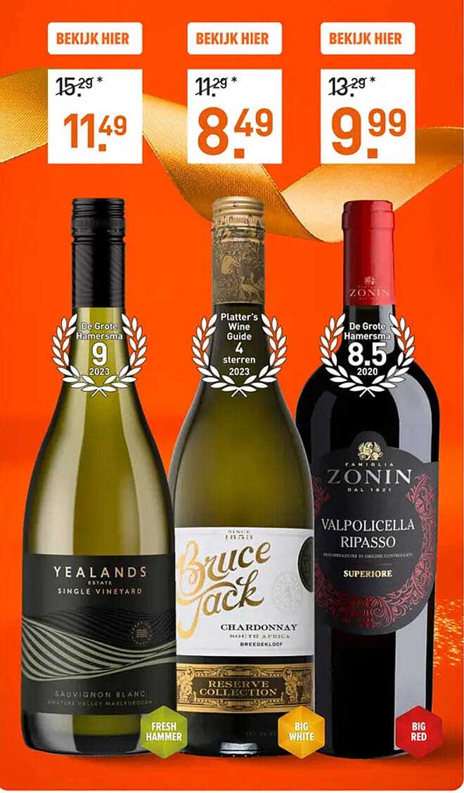 Yealands Single Vineyard  
Bruce Jack Chardonnay  
Zonin Valpolicella Ripasso