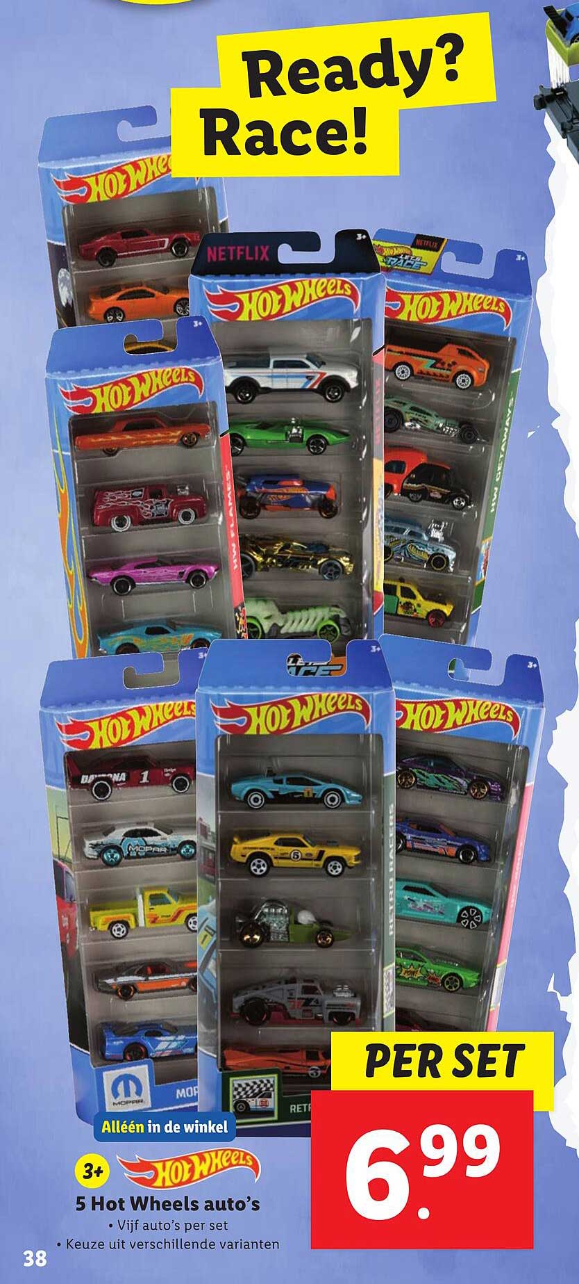 5 Hot Wheels auto's