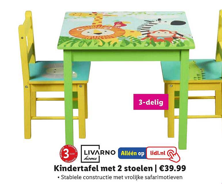 Kindertafel met 2 stoelen