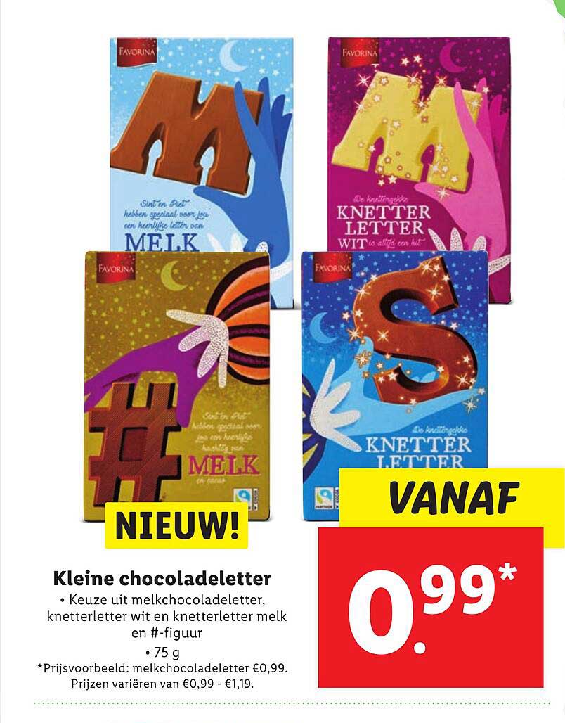 Kleine chocoladeletter