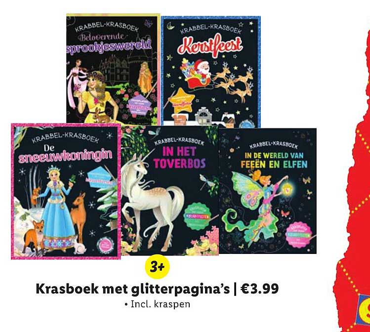 Krasboek met glitterpagina’s