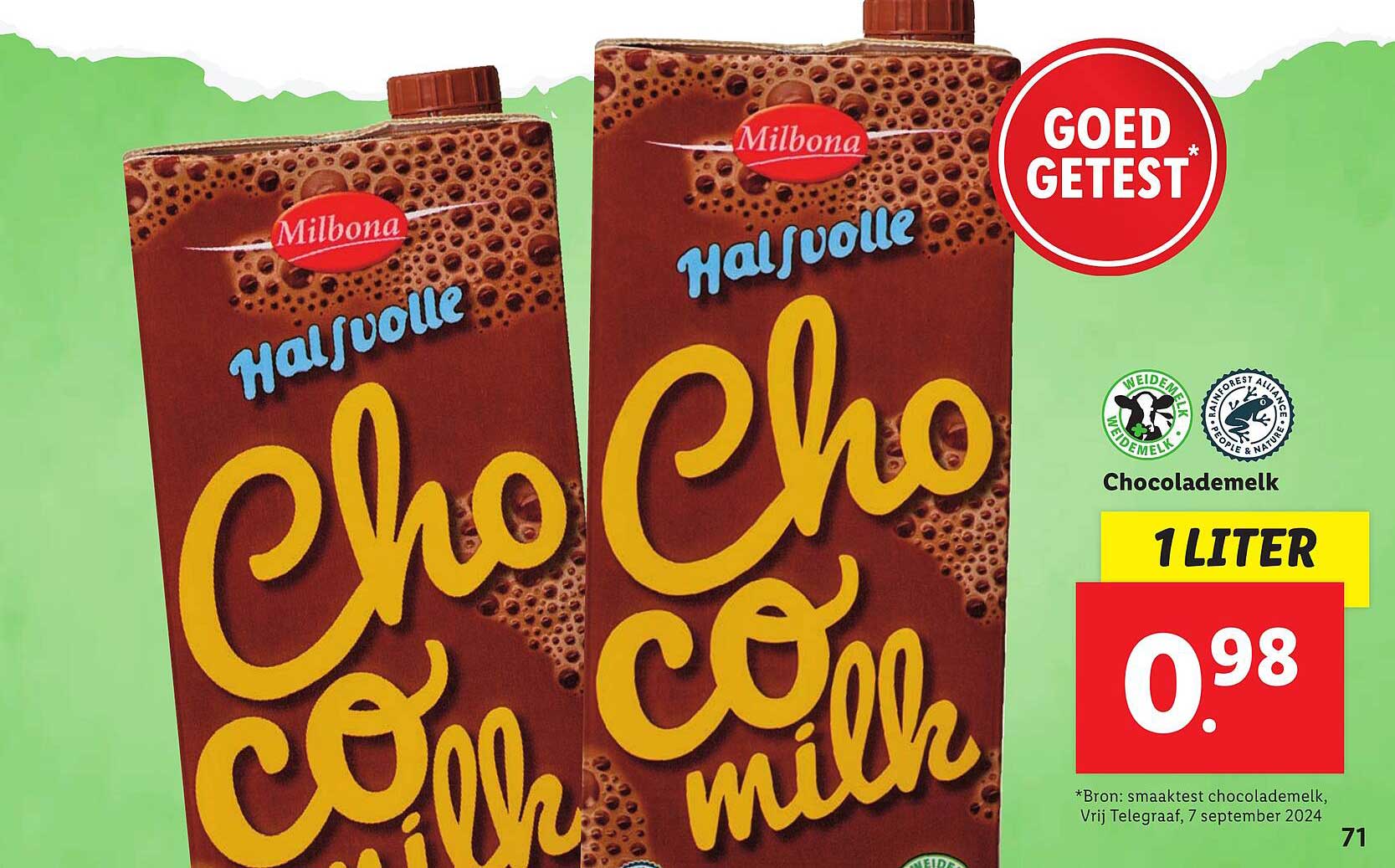 Milbona Halfvolle Chocolademelk