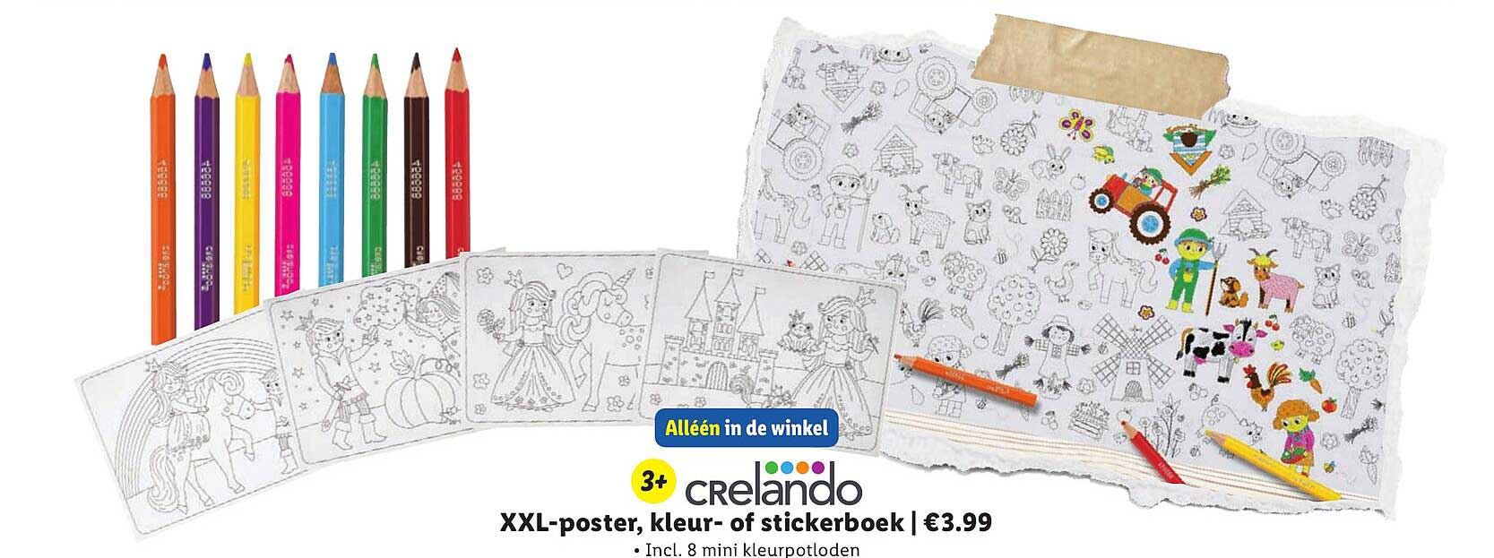 XXL-poster, kleur- of stickerboek