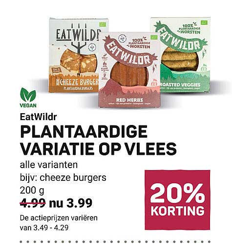 EatWildr PLANTAARDIGE VARIATIE OP VLEES