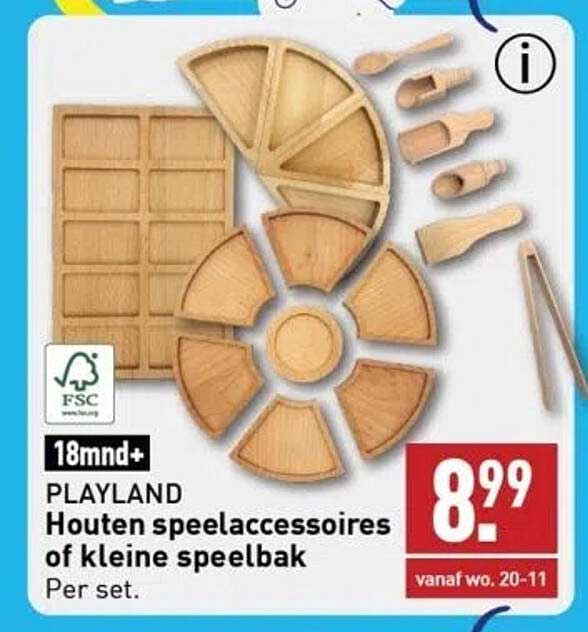 Houten speelaccessoires of kleine speelbak