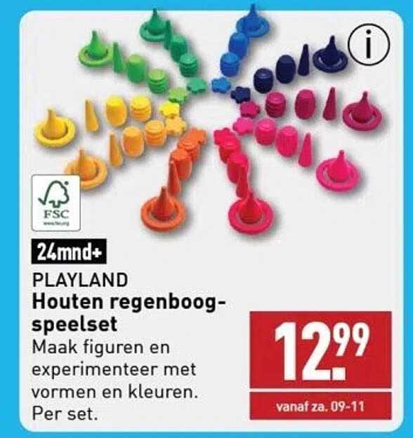 PLAYLAND Houten regenboog-speelset