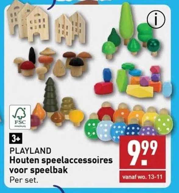 PLAYLAND Houten speelaccessoires voor speelbak