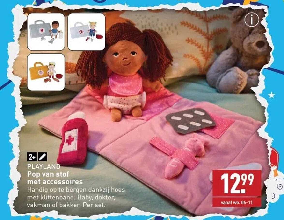 PLAYLAND Pop van stof met accessoires