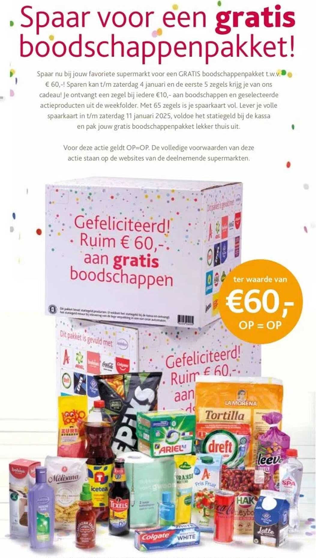 Spaar voor een gratis boodschappenpakket!