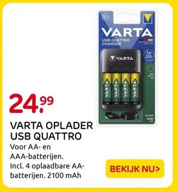 VARTA OPLADER USB QUATTRO