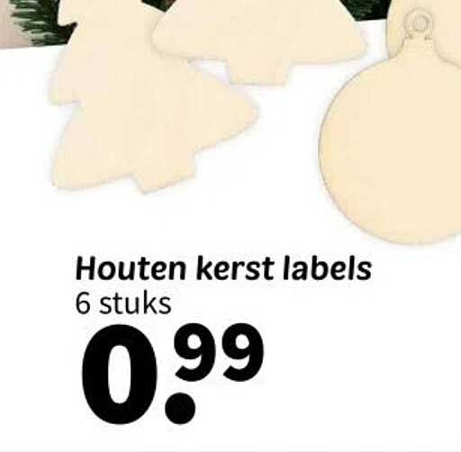 Houten kerst labels