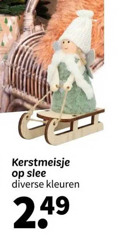 Kerstmeisje op slee